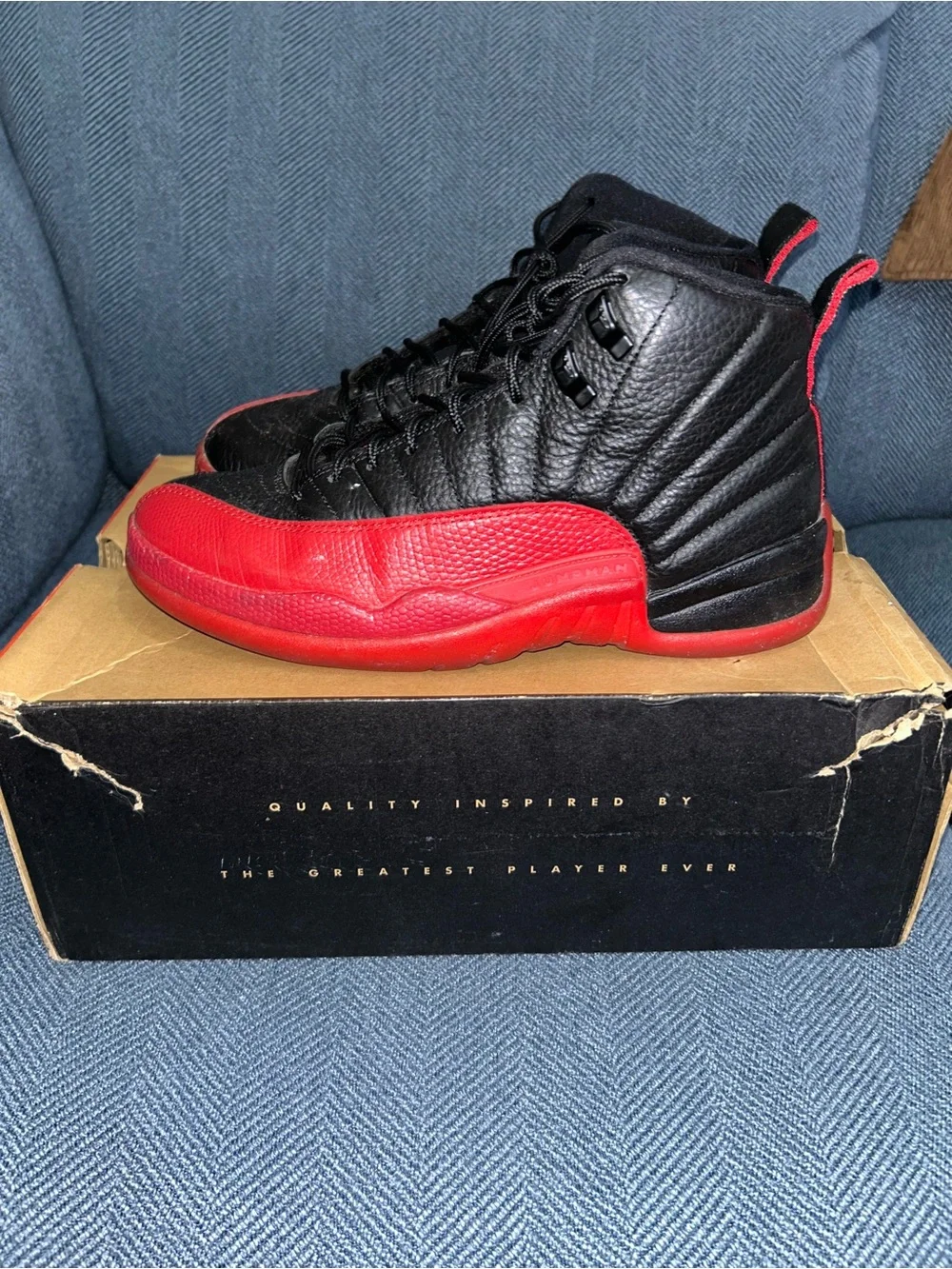 Jordan Men's High-Top Sneakers in Black and Red